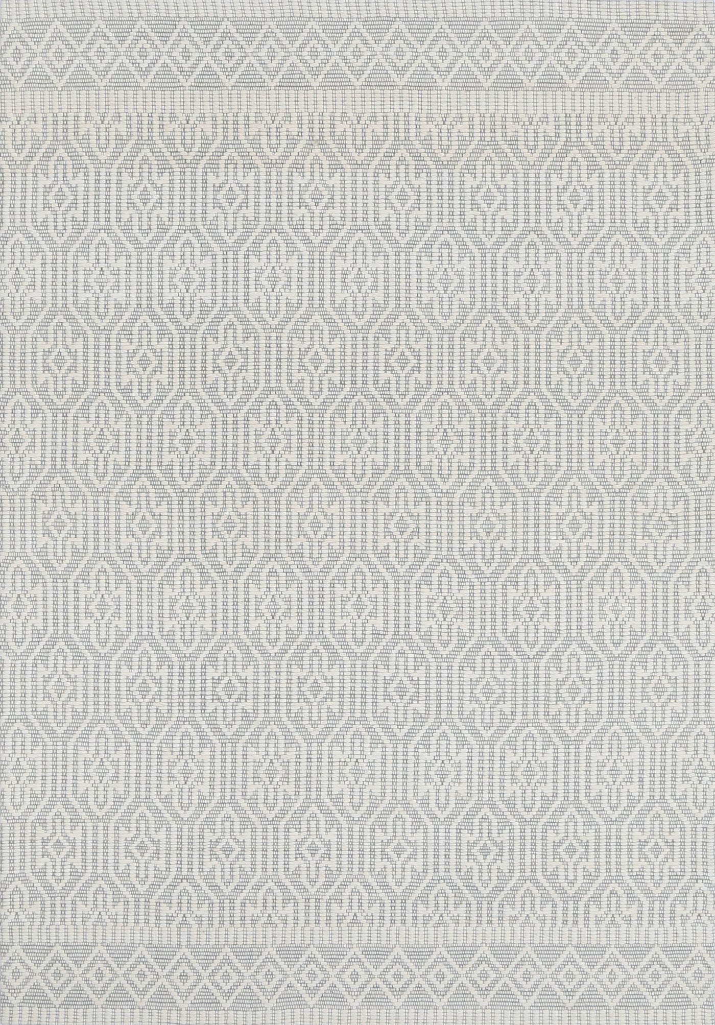 Copacabana Geometric Light Grey Wool Rug