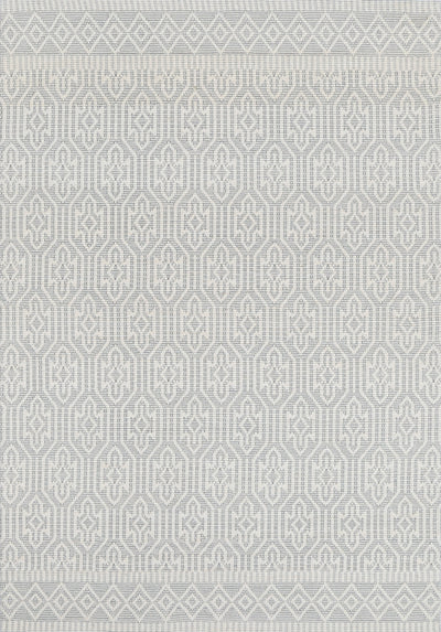 Copacabana Geometric Light Grey Wool Rug