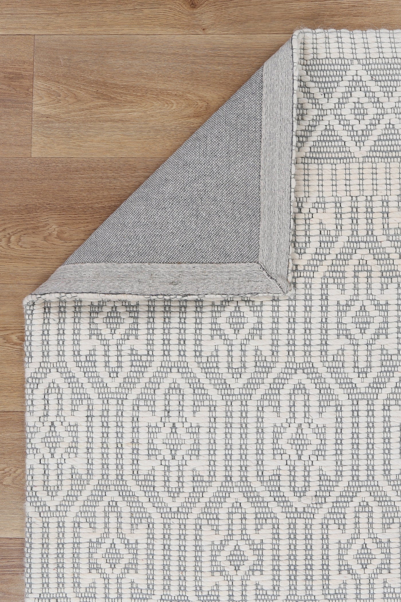 Copacabana Geometric Light Grey Wool Rug