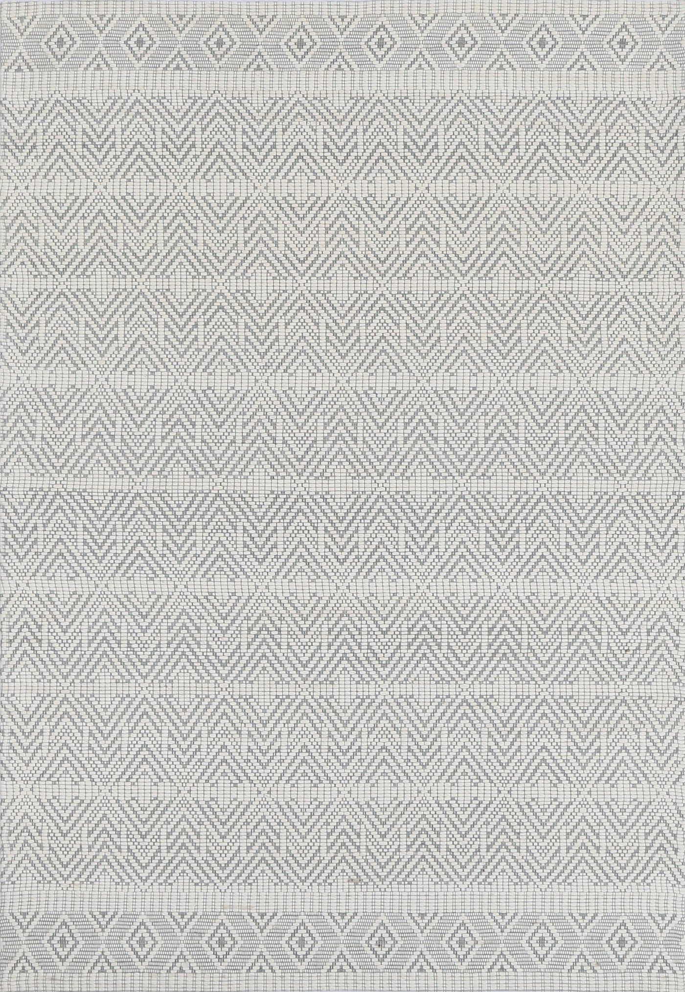 Copacabana Chevron Light Grey Wool Rug