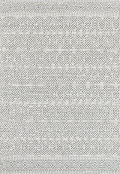 Copacabana Chevron Light Grey Wool Rug