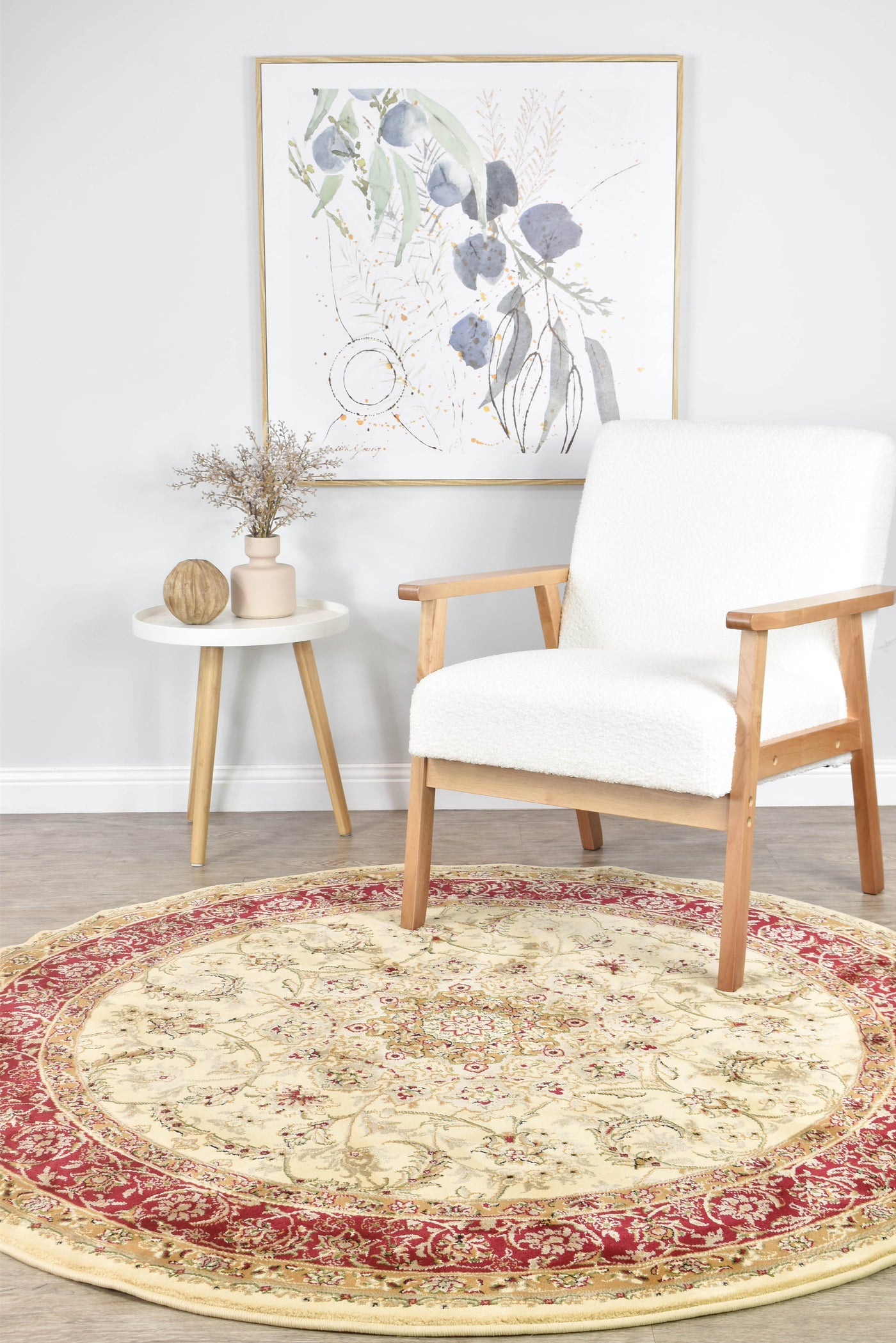 Alice Cream Red Rug | Treasures of Turkey