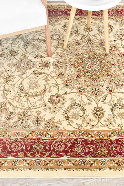 Alice Cream Red Rug | Treasures of Turkey