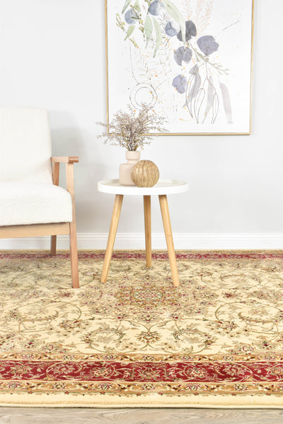 Alice Cream Red Rug | Treasures of Turkey