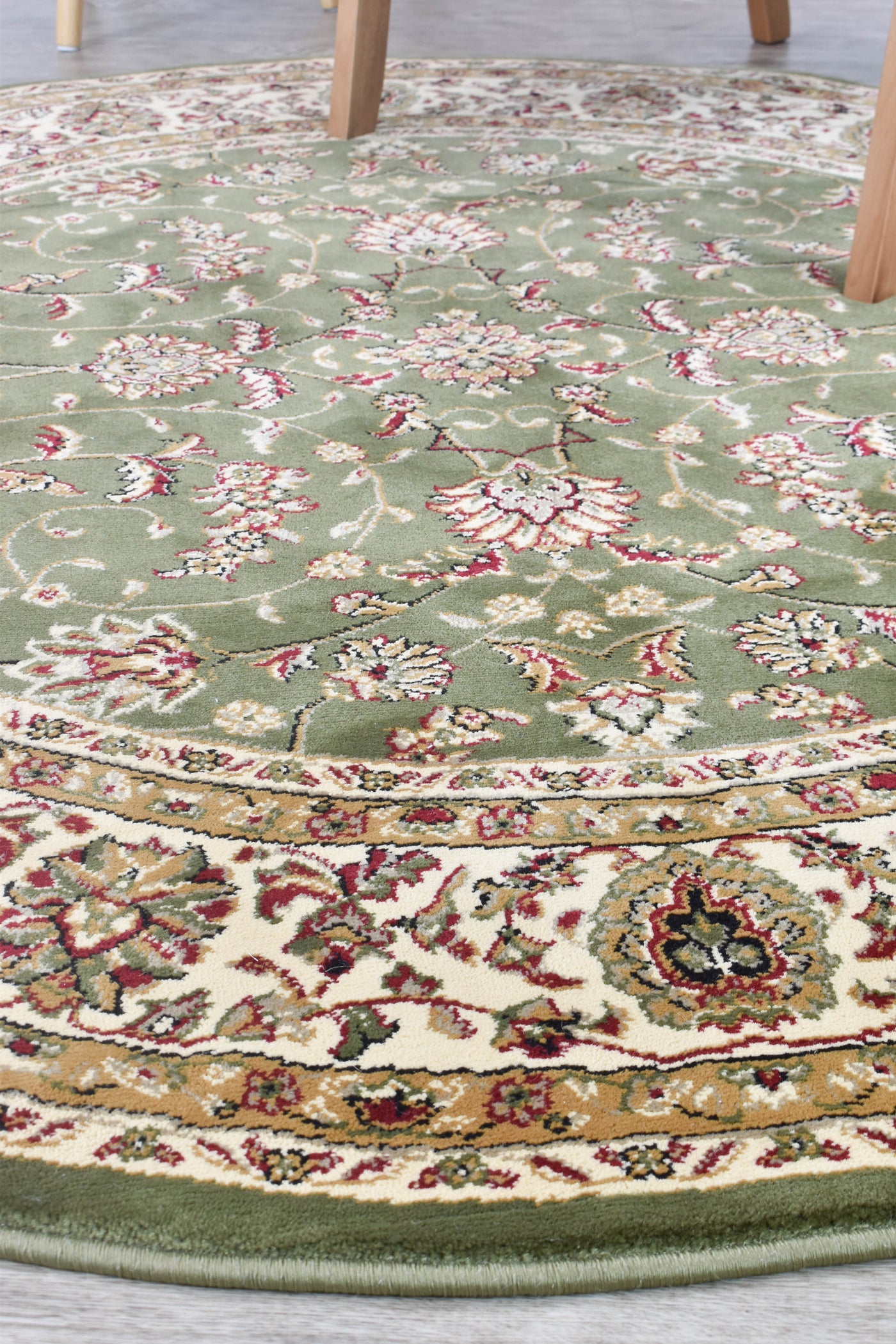 Alice Round 79 Green Rug | Treasures of Turkey