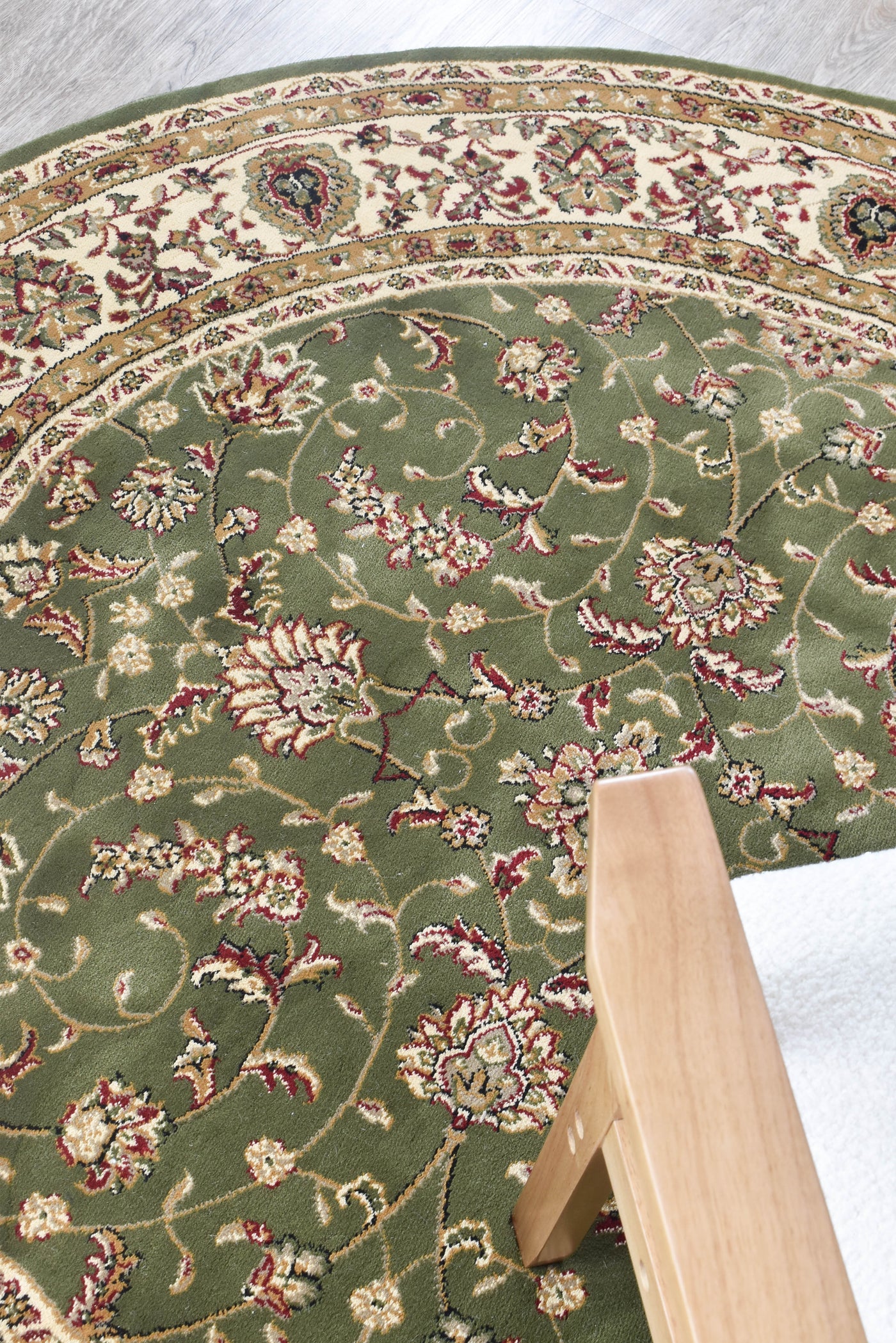 Alice Round 79 Green Rug | Treasures of Turkey