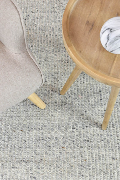 Parko Wool Ivory Grey Rug