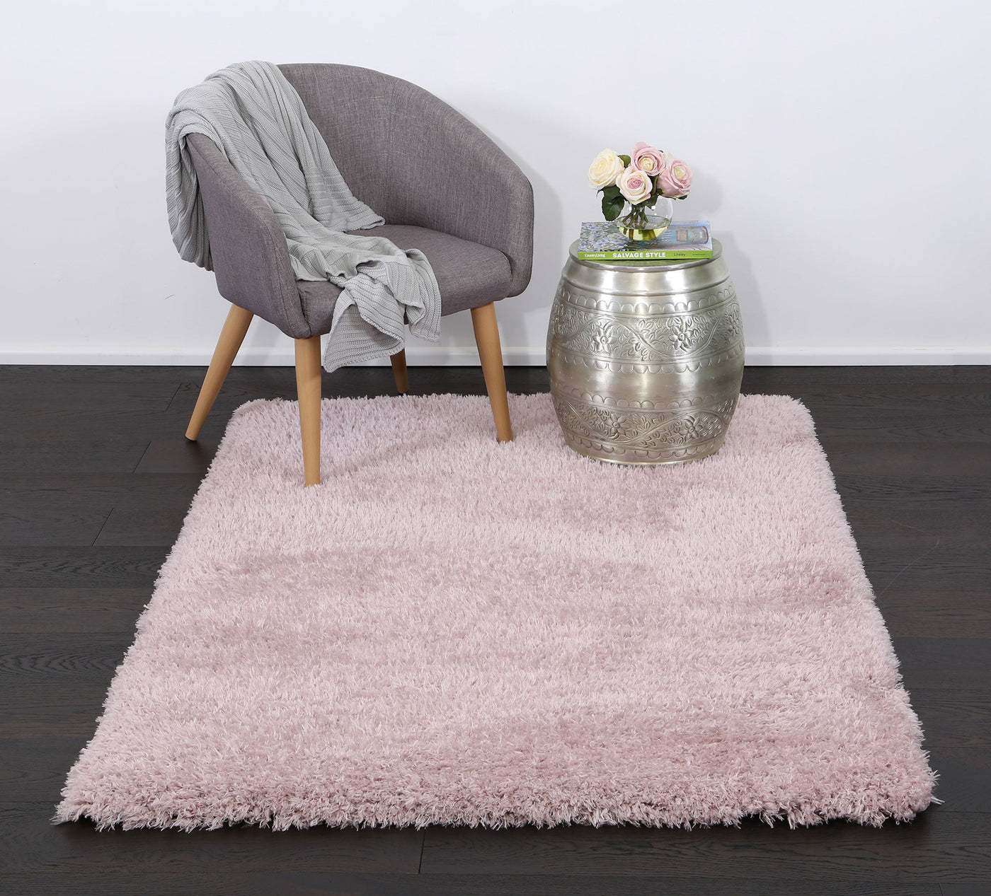 Flokati Super Soft Ultra Thick Shag Rug Light Pink