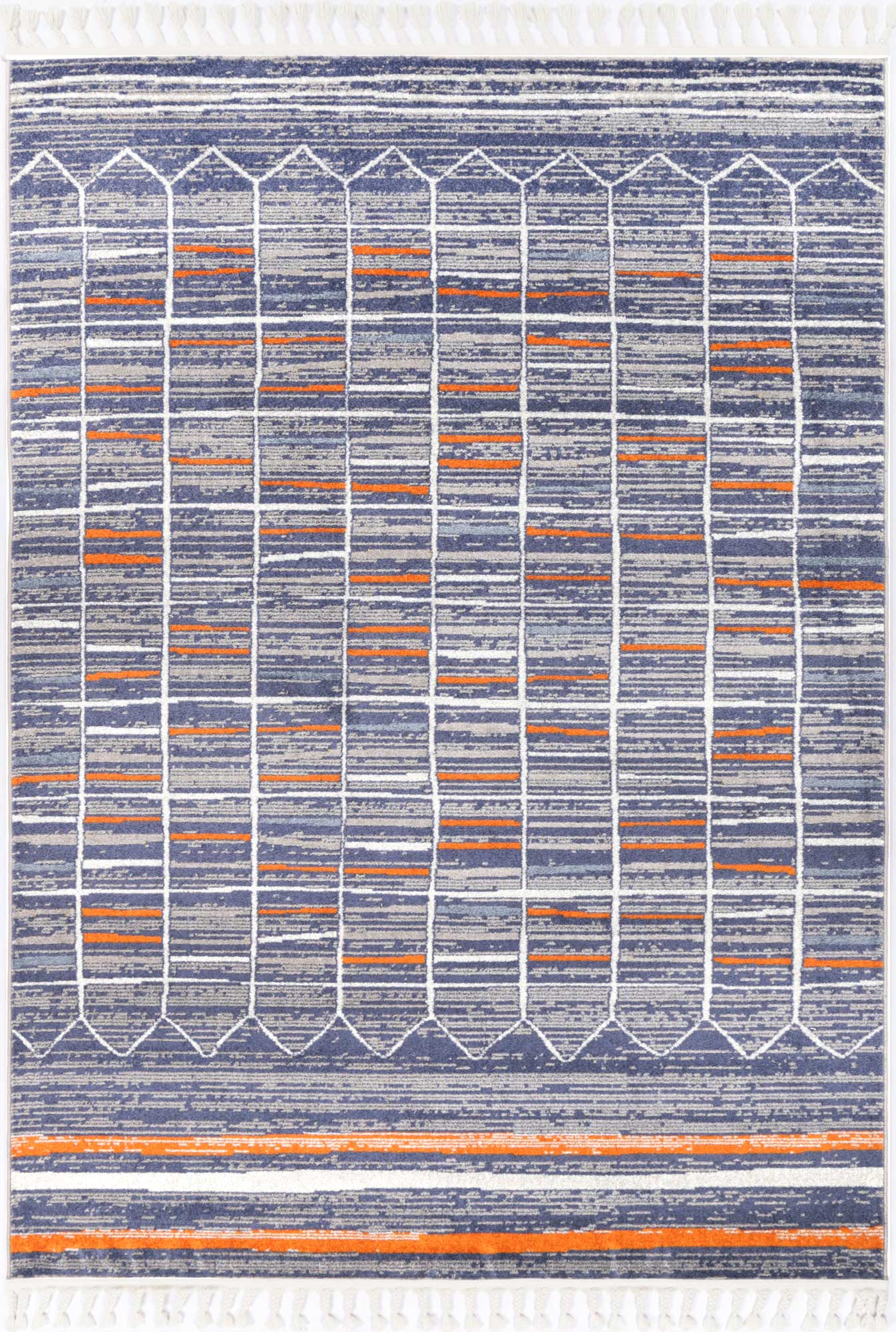 Inca Talca Blue & Orange Contemporary Rug