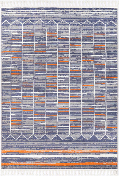 Inca Talca Blue & Orange Contemporary Rug