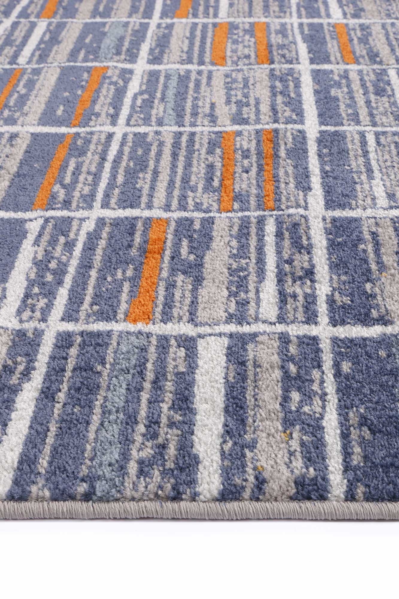 Inca Talca Blue & Orange Contemporary Rug