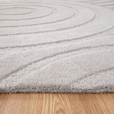 Les Nomades Ellipse Light Grey Wool Rug