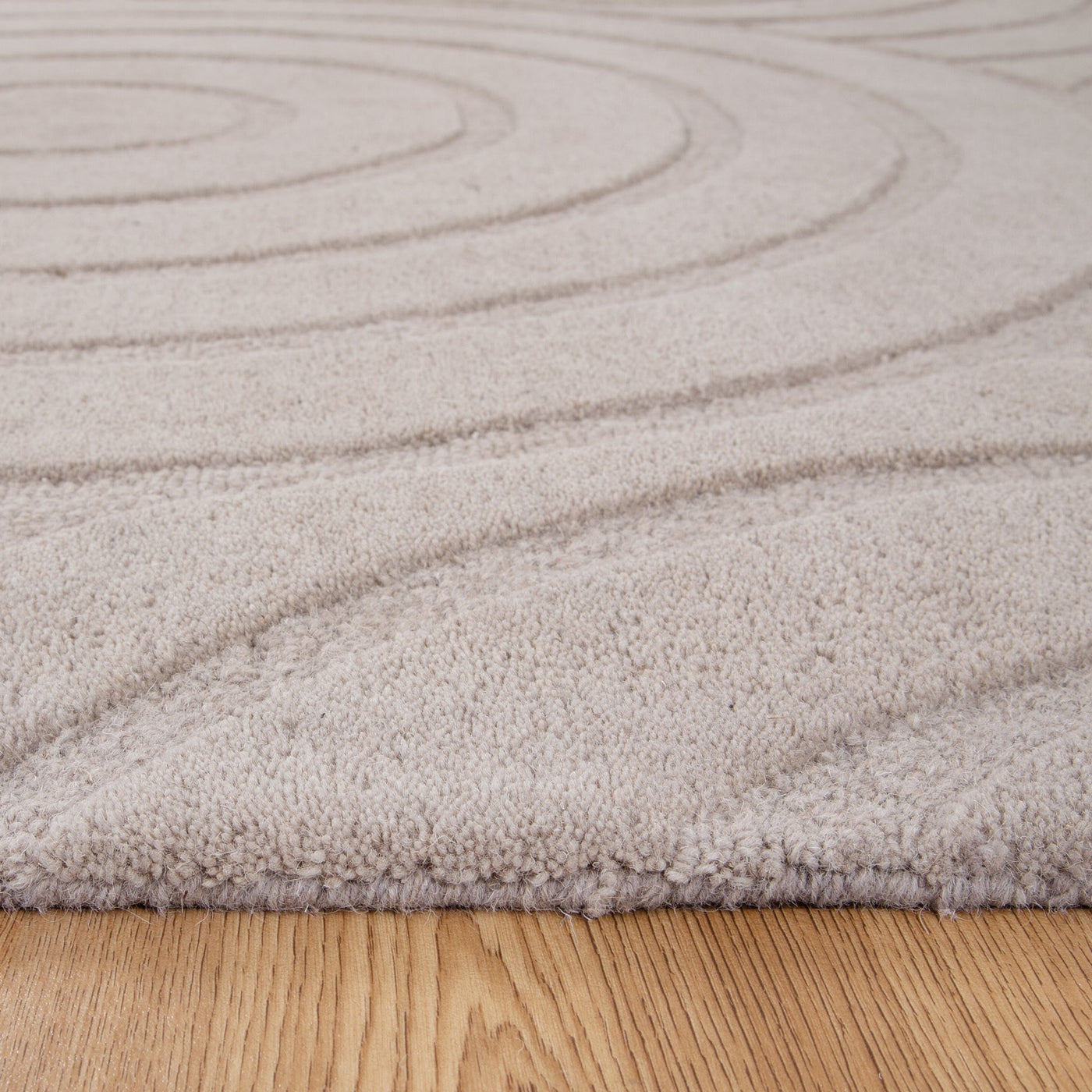 Les Nomades Ellipse Beige Wool Rug