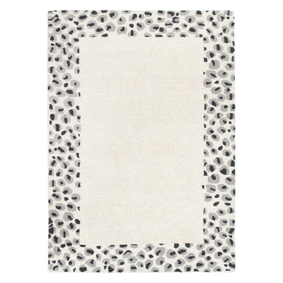 Les Nomades Leopard Cream Grey Wool Rug