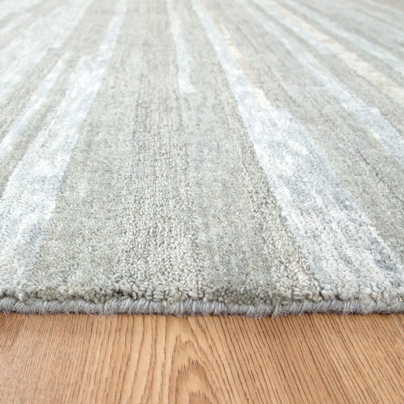 Les Nomades Linear Light Ash Wool Rug