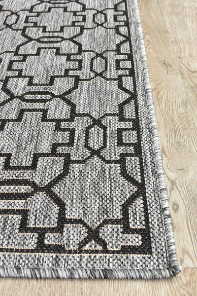 long-island Runner Grey Black Rug 208-DM9E