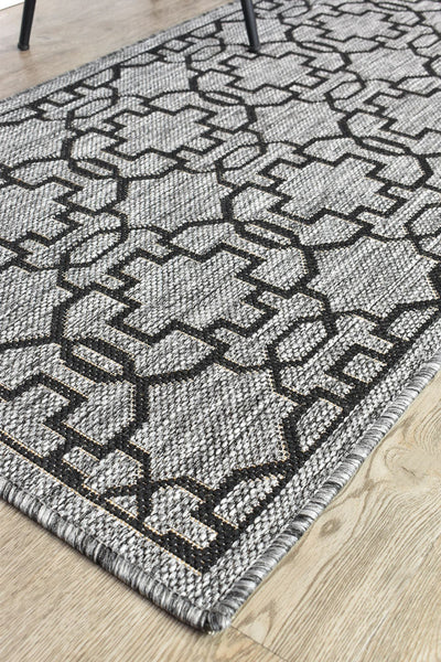 long-island Runner Grey Black Rug 208-DM9E