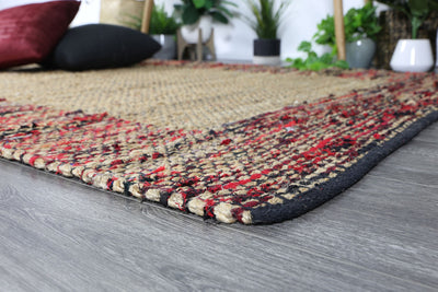 Mahal Multi Colour Boarder Jute Rug