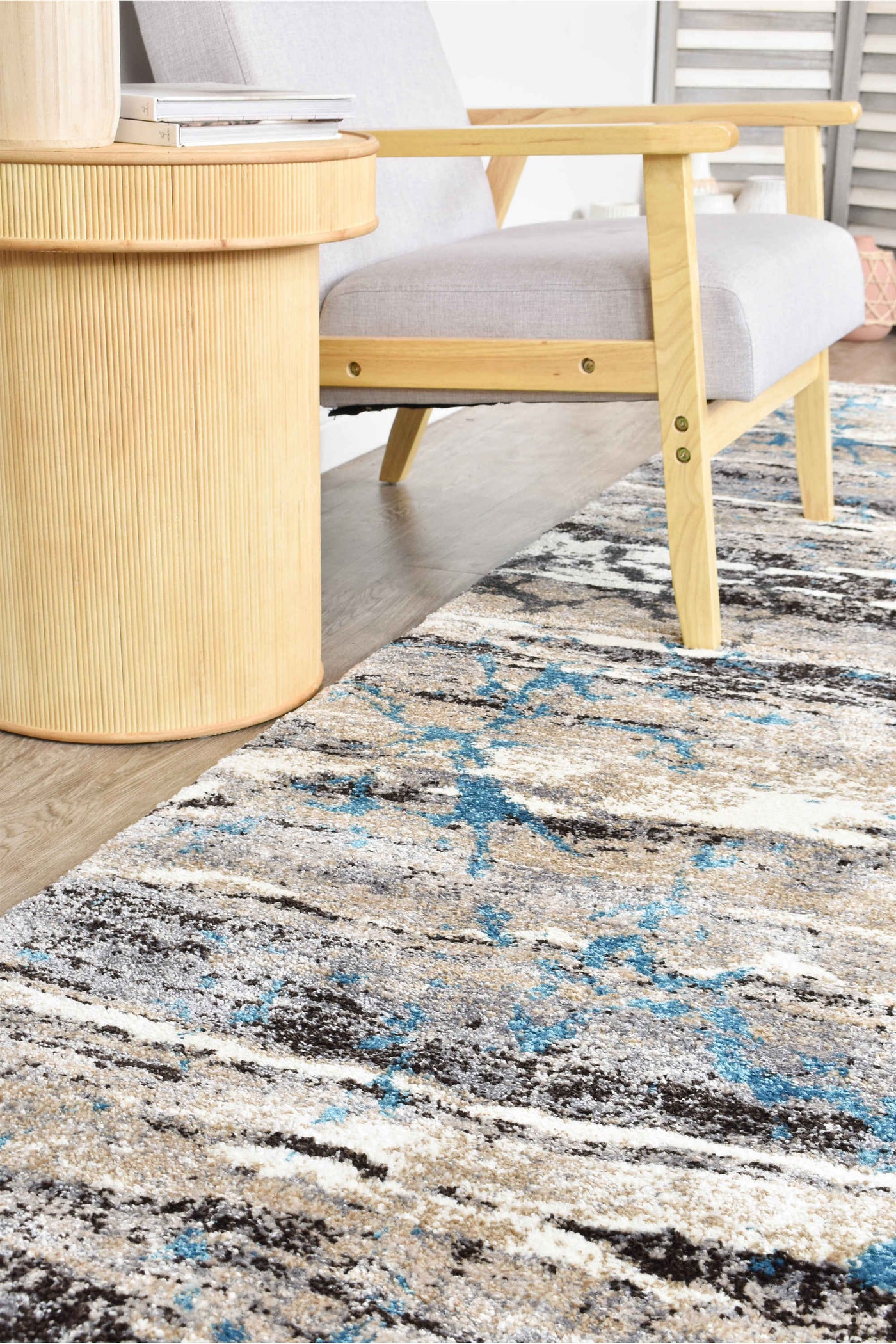 Millard 696 Dark Beige Turquoise Runner