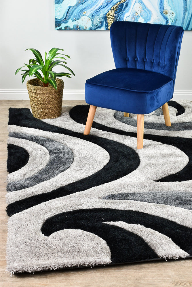 Florida Black Grey Rug 883