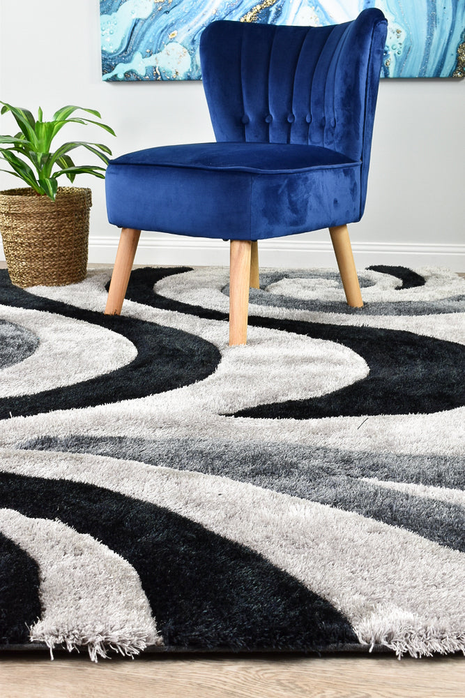 Florida Black Grey Rug 883