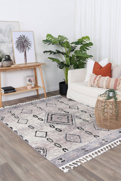 Moda Tribal Diamond Ash Rug (Morocco)