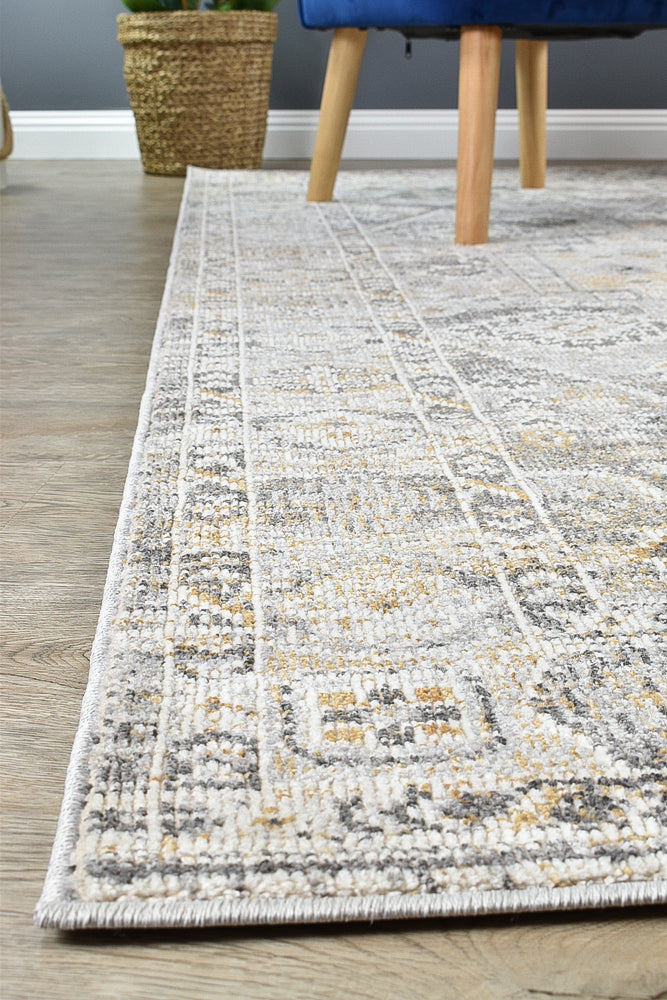 Medina Grey Mustard Rug 0320C