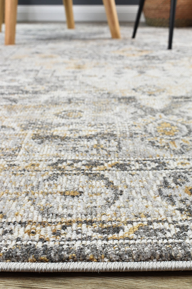 Medina Grey Mustard Rug 0320C