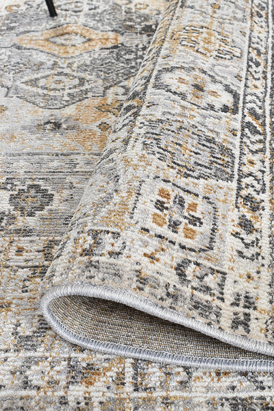 Medina Grey Mustard Rug 0320C