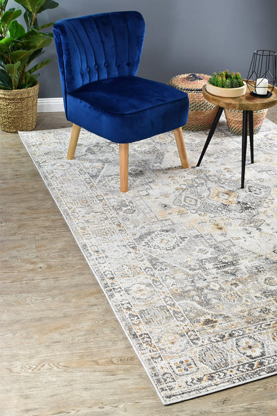 Medina Grey Mustard Rug 0320C