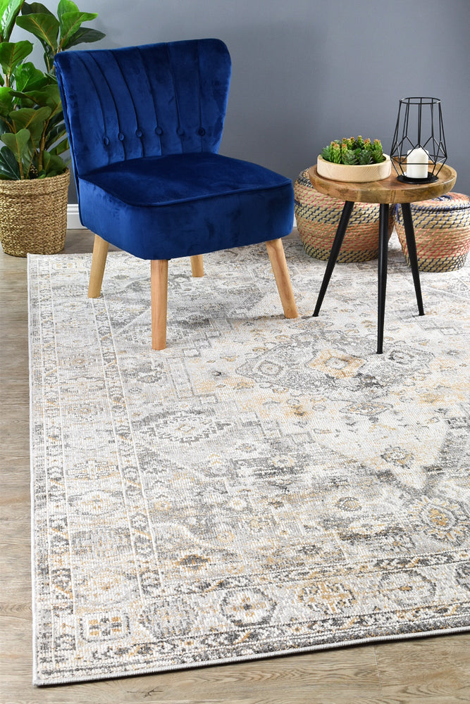 Medina Grey Mustard Rug 0320C