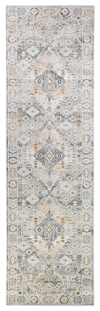 Medina Grey Mustard Runner Rug 0320C