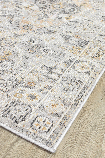 Medina Grey Mustard Runner Rug 0320C