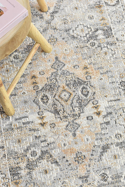 Medina Grey Mustard Rug 0320C