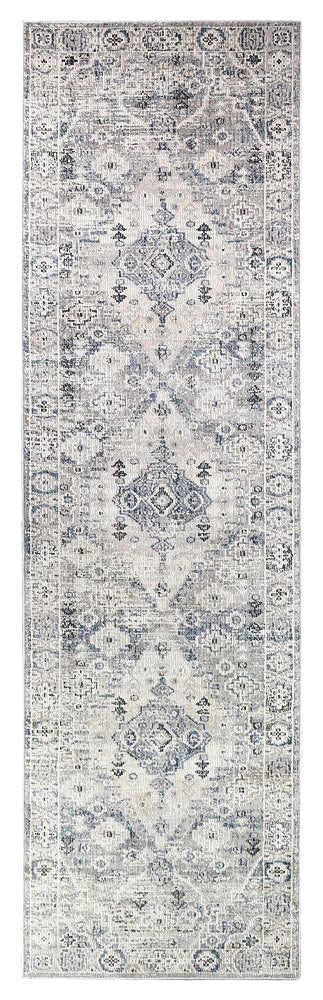 Medina Blue L.Grey Runner Rug 0320C