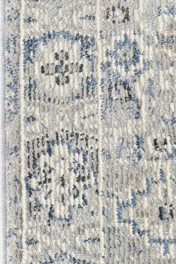 Medina Blue L.Grey Runner Rug 0320C