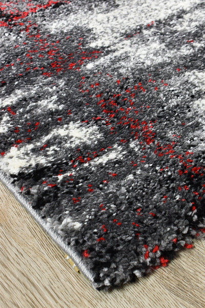 Dahlia 347 Light Grey Red Rug