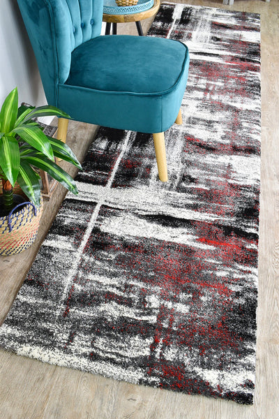 Dahlia 347 Light Grey Red Rug