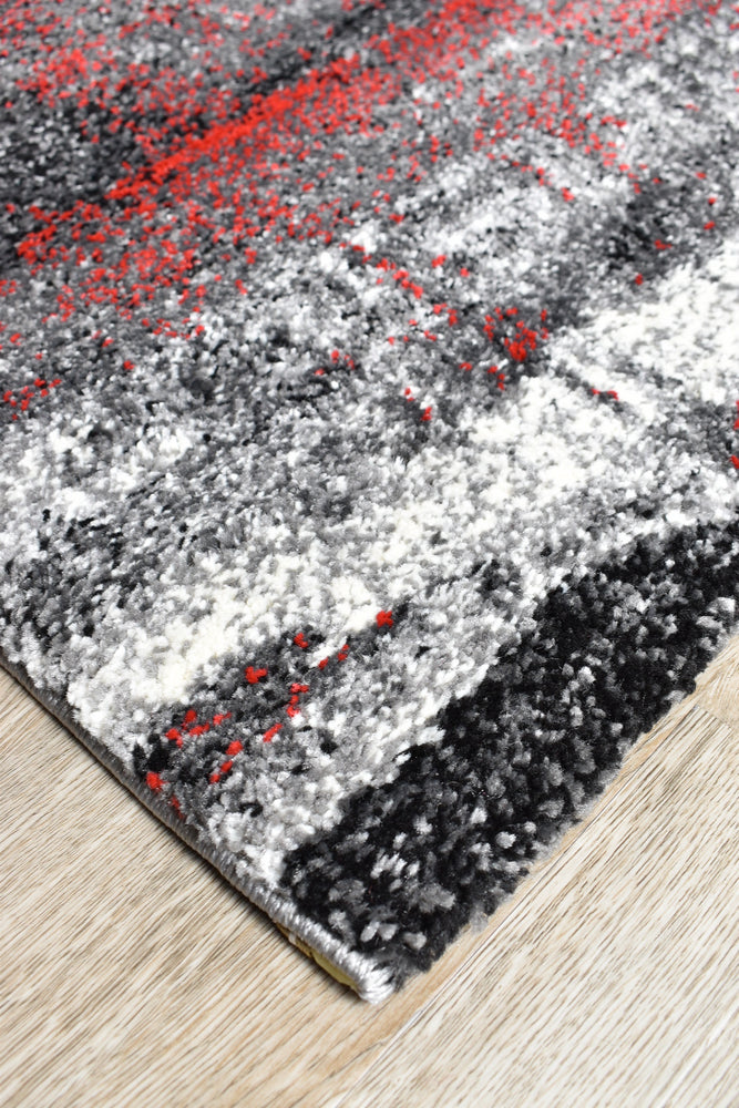 Dahlia 347 Light Grey Red Rug