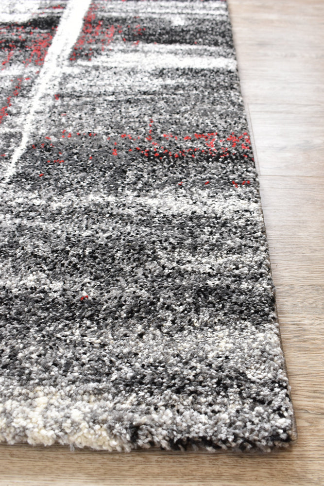 Dahlia 347 Light Grey Red Rug