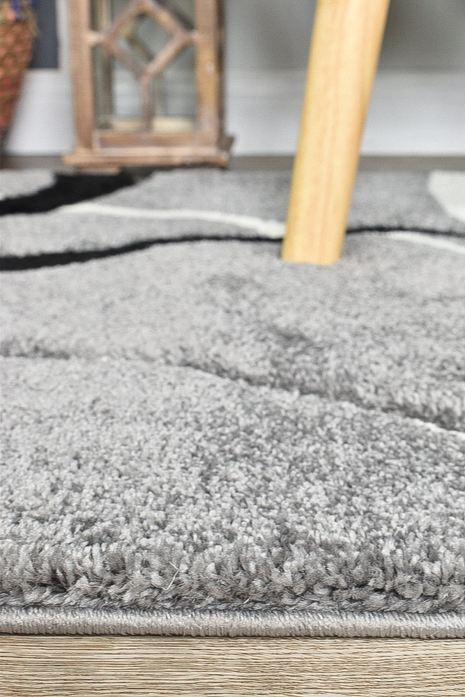 Dahlia 798 Light Grey Black Rug