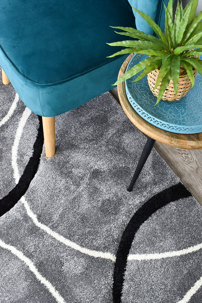 Dahlia 798 Light Grey Black Rug