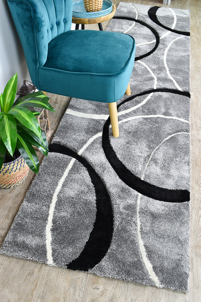 Dahlia 798 Light Grey Black Rug