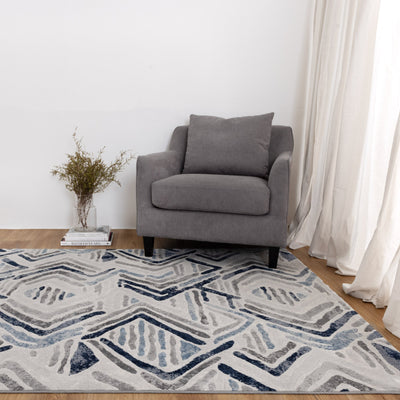 Ruby Diamond Blue Grey Rug