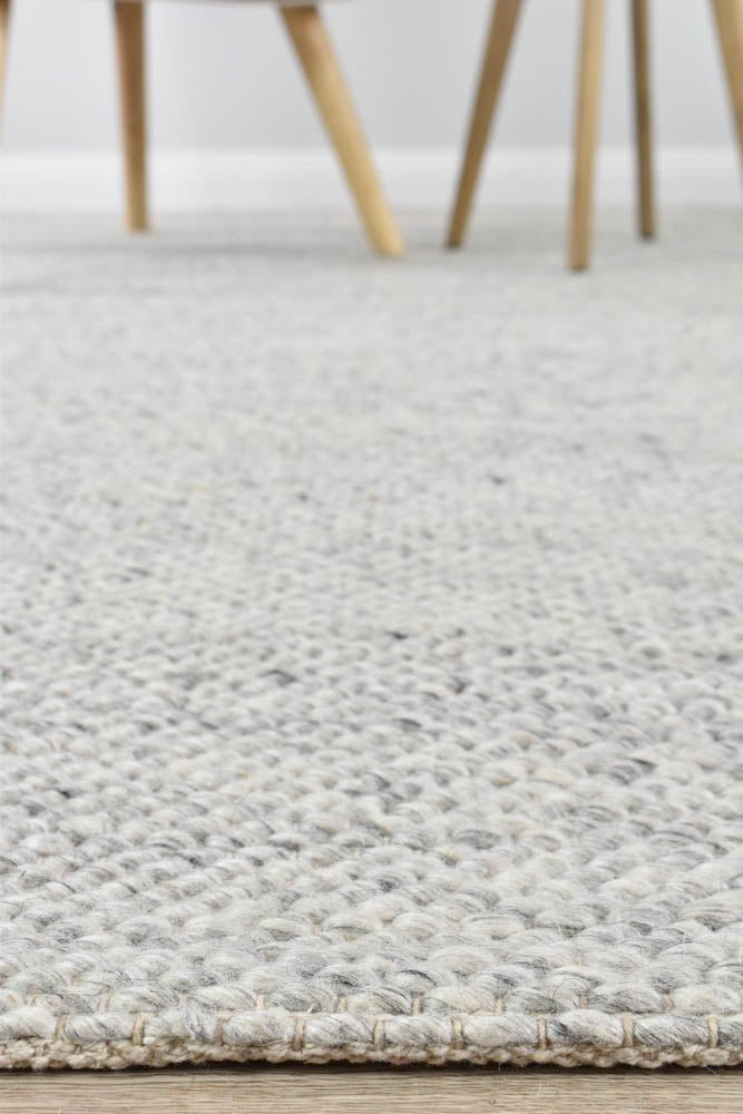 Arcadia Ivory Silver Wool Rug