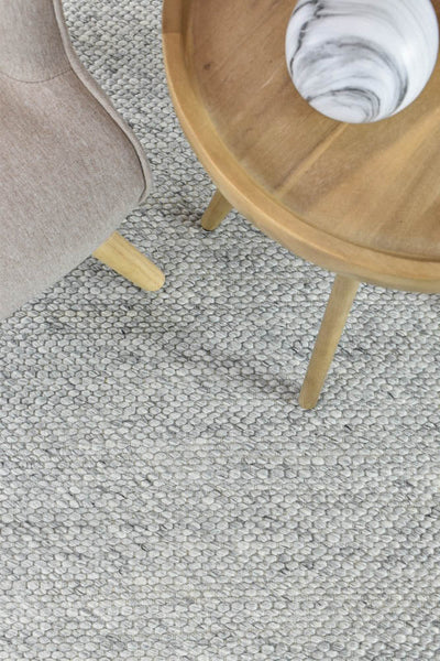 Arcadia Ivory Silver Wool Rug