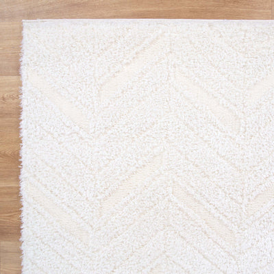 Tender Chevron Cream Shag Rug