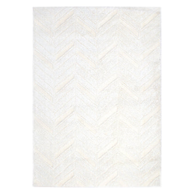 Tender Chevron Cream Shag Rug