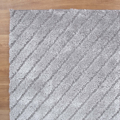 Tender Modern Silver Shag Rug