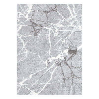 Tender Abstract Silver Shag Rug